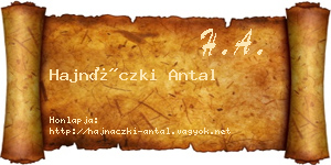 Hajnáczki Antal névjegykártya